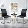 Dining Chairs Set of 2 Faux Leather with Stylish Chrome Cantilever Metal Frame