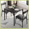 3-Piece Dining Table Set for 2 Compact Kitchen Table & Chairs Space Saving Squar