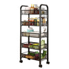 5 Tier Metal Kitchen Trolley - 4×360° Casters Rolling Storage Cart for Laundry