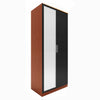 2 Door Wardrobe with Mirror Multicolor High Gloss Storage Hanging Rail Furniture