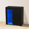Multi-type Modern High Gloss Bedside Table Storage Drawer Nightstand Cabinet LED