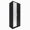 Multicolor 2 Door Wardrobe High Gloss Storage Hanging Rail Furniture with Mirror