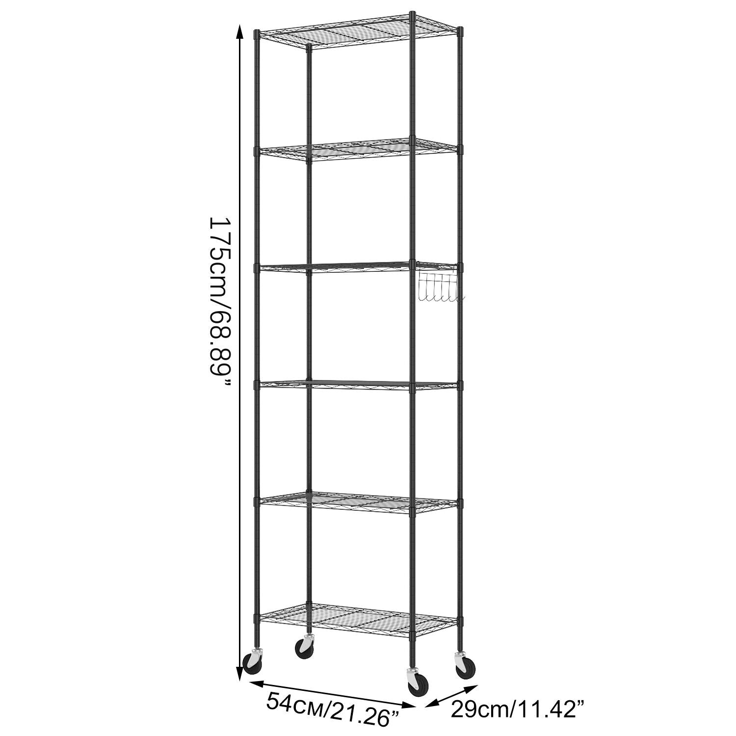 6 Tier Wire Shelving Rack Metal Storage Shelf Unit Stand Kitchen Office Garage