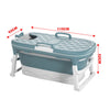 Free-Standing Soaking Tub w/ Lid Folding Spa Bath Bucket Barrel Portable Bathtub