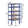 5 Tier Racking Shelf Heavy Duty Garage Shelving Storage Shelves Unit Work Bench