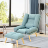 Orthopeadic Velvet Recliner Sofa Linen Tub Armchair Sleeper Chair with Footstool