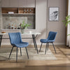 2x Brown Dining Chairs Faux Leather Padded Seat Dining Room Chair Modern