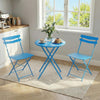 3PCS Dining Table Set Metal Table 2 Chairs Compact Space Saving Kitchen Bistro