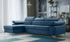 L-Shaped Corner Sofa Bed with Storage Springs Blue Green Grey IDRI New