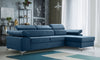 L-Shaped Corner Sofa Bed with Storage Springs Blue Green Grey IDRI New