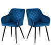 Set of 2 Armchairs Dining Chairs with Arms Velvet PU Faux Leather Chairs Kitchen