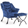 Comfy Lazy Chair with Footstool Relax Lounge Chair Accent Armchair Sofa Chair