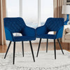 Pair of Dining Chair Velvet Diamond Chairs with Metal Legs Black/Blue/Grey/Green