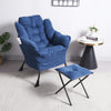 Fabric Lazy Chair with Footstool Relax Lounge Chair Accent Armchair Sofa Chair