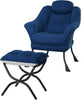 Comfy Armchair with Footstool, Lazy Chair with Footstool Accent Sofa Chair