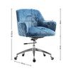 Office Chair Task Adjustable Height Mid Back Swivel Wheels Armrest Crush Velvet