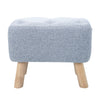 Small Pouf Pouffe Seat Footstool Fabric Linen Sofa Footrest w/ Storage Pocket
