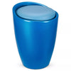 Storage Stool w/ Faux Leather Ottoman Seat Toys Holder ABS Plastic Foam | 51cm