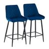 2x Velvet Bar Stool Metal Leg Breakfast Pub Chairs Kitchen Counter Furniture