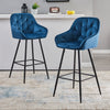 2 PCS Bar Stools Velvet Padded Seat ＆ Armrest Salon Lounge chairs Luxury Kitchen