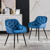 Noble Set of 2 Dining Chairs Velvet Armchairs Upholstered Soft Seat Back Metal