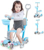 5-in-1 Kid Scooter Child Kick Flashing LED Light 3 Wheels Standing Sitting Gift
