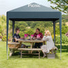 2X2m Pop-up Gazebo Marquee Canopy Outdoor Garden Wedding Tent Black/Grey/Blue