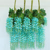 12/24pcs Artificial Wisteria Vine Ivy Garland Foliage Plant Trailing Silk Flower