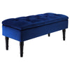 Storage Ottoman Bench Tufted Upholstered Footrest Dining Stool Wooden Legs