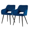 2 x Dining Chairs Set Velvet Upholstered Metal Legs Chair Armchair Dining Room