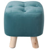 Square Footstool Footrest Pouffe Linen/Velvet/PU Leather Padded Children Seat