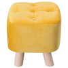Square Footstool Footrest Pouffe Linen/Velvet/PU Leather Padded Children Seat