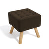 Linen Upholstered Shoes Bench Footrest Foot Stool Ottoman Seat with 4 Wood Legs
