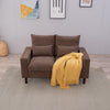 2 Seater faux leather/Linen Fabric Love Seat Sofa Armchair with Footstool Couch