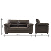 2 /3 Seater Sofa Black or Beige Faux Leather Modern Design Living Room Office