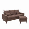 2 Seater faux leather/Linen Fabric Love Seat Sofa Armchair with Footstool Couch