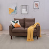 2 Seater faux leather/Linen Fabric Love Seat Sofa Armchair with Footstool Couch