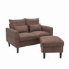 2 Seater faux leather/Linen Fabric Love Seat Sofa Armchair with Footstool Couch