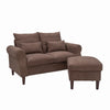 2 Seater faux leather/Linen Fabric Love Seat Sofa Armchair with Footstool Couch