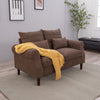 2 Seater faux leather/Linen Fabric Love Seat Sofa Armchair with Footstool Couch