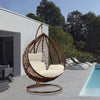 Rattan Effect Garden Hanging Egg Swing Chair Patio Hammock with Cushion Relaxing