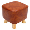Square Upholstered Footstool Pouffe Stool Small Chair Seat with 4 Wooden Legs UK