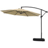 Cantilever Garden Hanging Sun Umbrella Banana Parasol Sunshade with Crank System