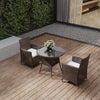 Square Round Rattan Coffee Table with 2/4 Chairs Set Bistro Outdoor Garden Patio