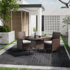 Square Round Rattan Coffee Table with 2/4 Chairs Set Bistro Outdoor Garden Patio