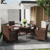 Square Round Rattan Coffee Table with 2/4 Chairs Set Bistro Outdoor Garden Patio