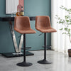 2pcs Bar Stools Faux Suede Padded Seat Stools Black Metal Matte Base Barstools