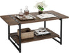 40''Coffee Table with Storage Shelf,Rustic Farmhouse Sofa Table for Small Spaces