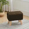 Linen Upholstered Chair Stool Shoes Changing Seat Footstool Footrest with Pocket