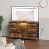 TV Stand with LED Light for 32-50" TVs, Media Console Table w/ 8 Drawers Bedroom